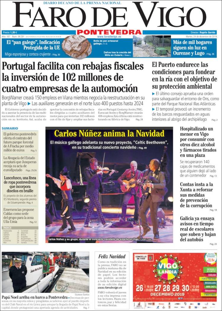 Portada de El Faro de Vigo - Pontevedra (Espa&ntilde;a)