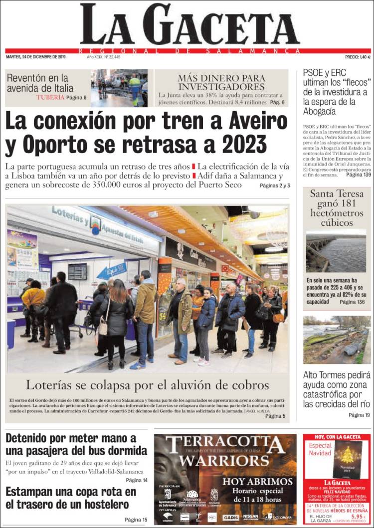 Portada de La Gaceta de Salamanca (Espa&ntilde;a)