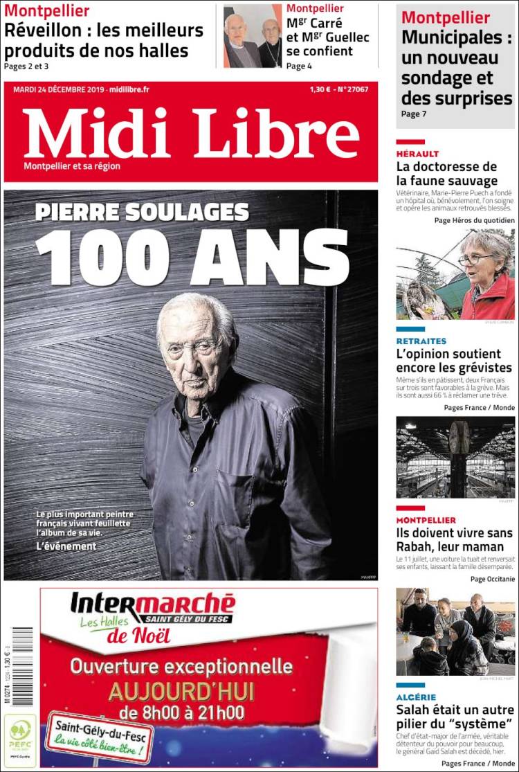 Portada de Midi Libre (Francia)
