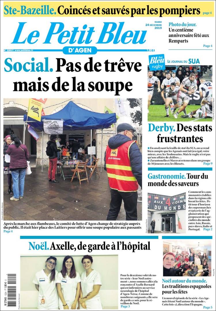 Portada de Le Petit Bleu (Francia)