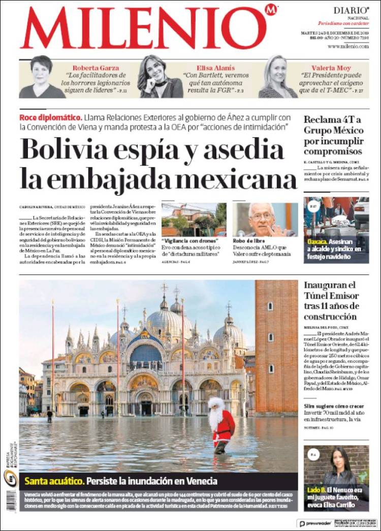 Portada de Milenio (M&eacute;xico)