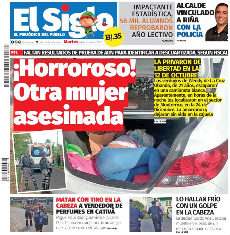 Portada de El Siglo (Panam&aacute;)