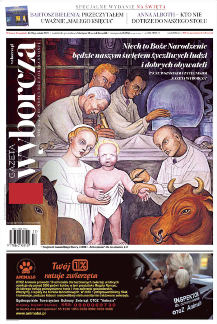 Portada de Gazeta Wyborcza (Polonia)