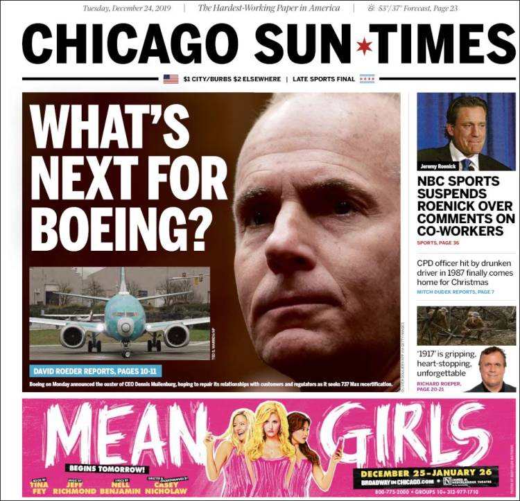 Portada de Chicago Sun-Times (USA)