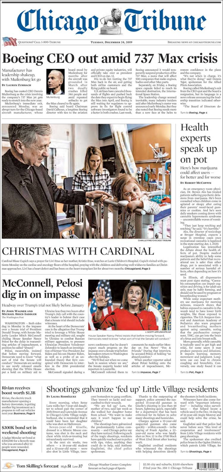 Portada de Chicago Tribune (USA)