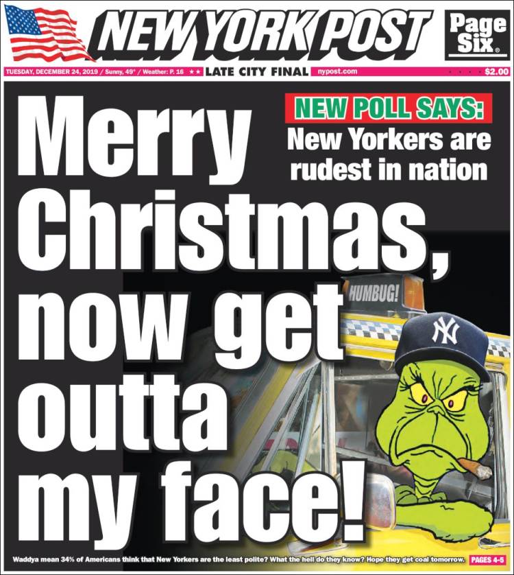 Portada de New York Post (USA)