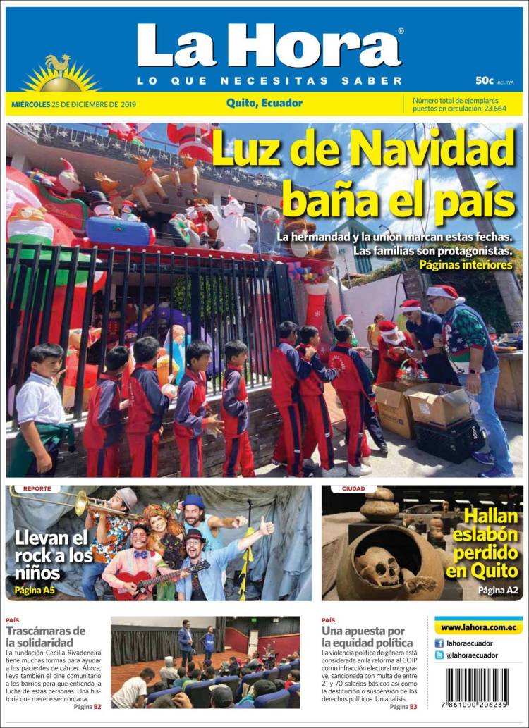 Portada de La Hora - Ecuador (Ecuador)