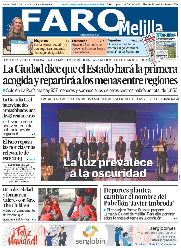 Portada de El Faro de Melilla (Espa&ntilde;a)