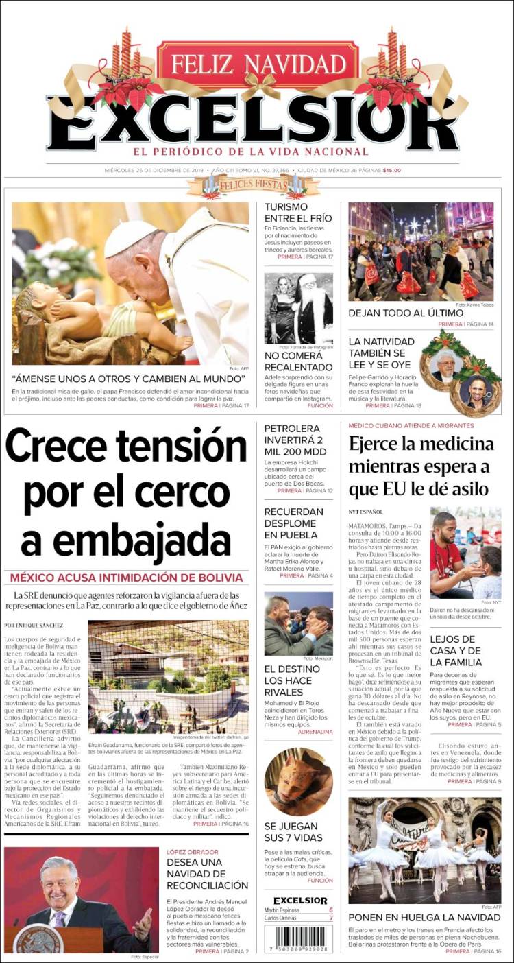 Portada de Excelsior (México)