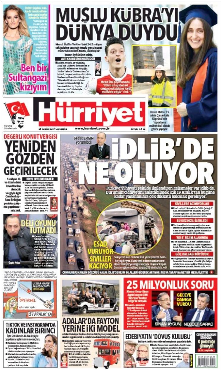 Portada de Hürriyet (Turqu&iacute;a)