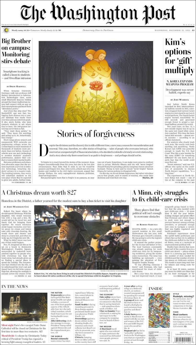 Portada de The Washington Post (USA)