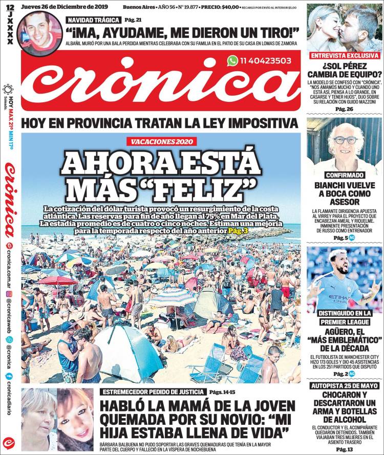 Portada de Crónica (Argentina)