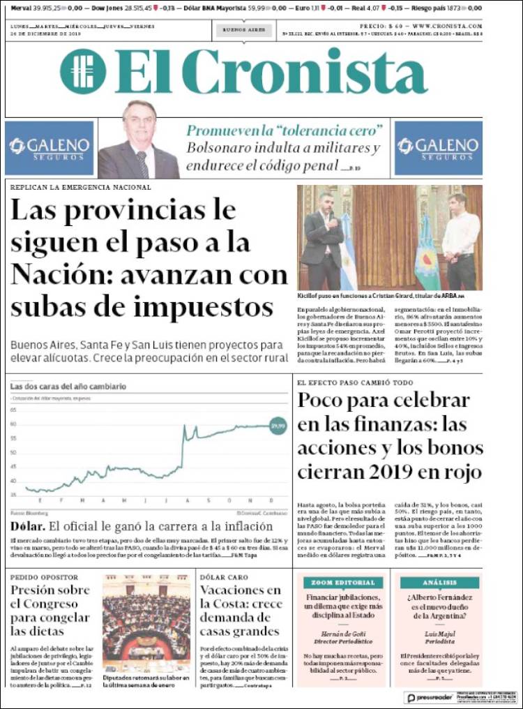 Portada de El Cronista Comercial (Argentina)