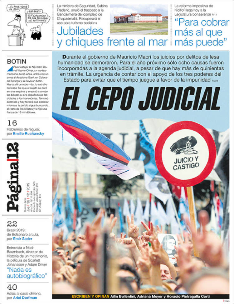 Portada de Página/12 (Argentina)