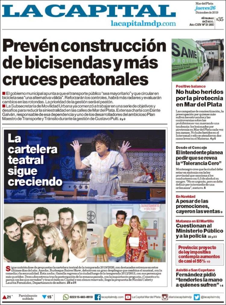 Portada de Diario La Capital - Mar del Plata (Argentina)