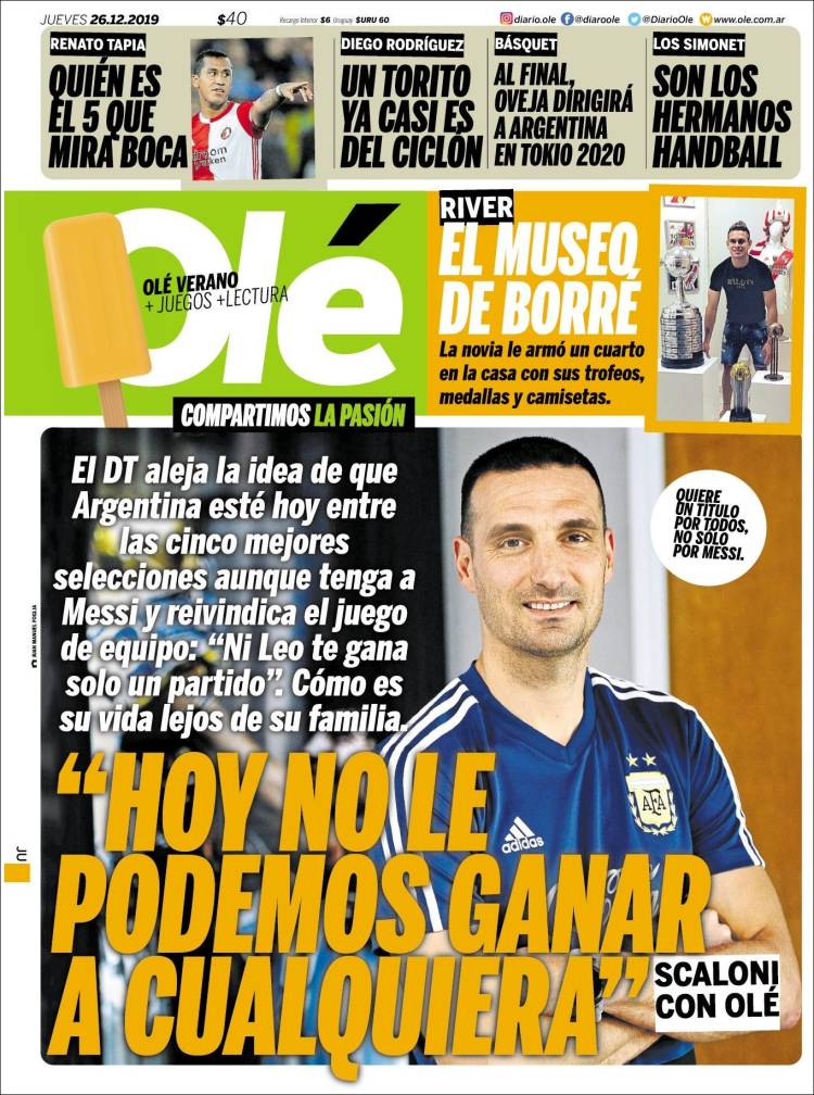 Portada de Olé (Argentina)