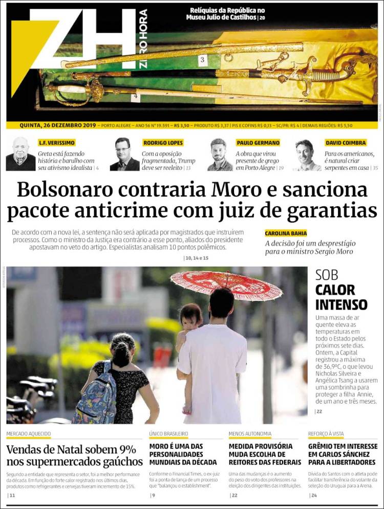 Portada de Zero Hora (Brasil)
