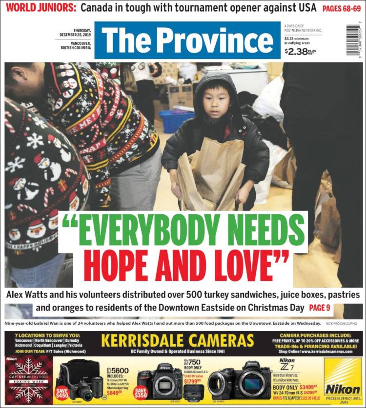 Portada de The Province (Canadá)