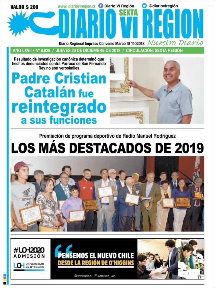 Portada de Diario VI Región (Chile)