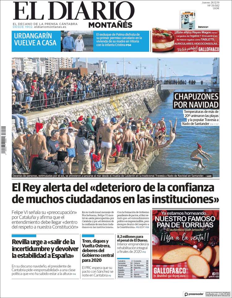 Portada de El Diario Montañés (Espa&ntilde;a)