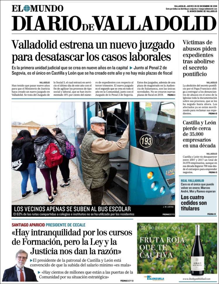 Portada de Diario de Valladolid (Espa&ntilde;a)