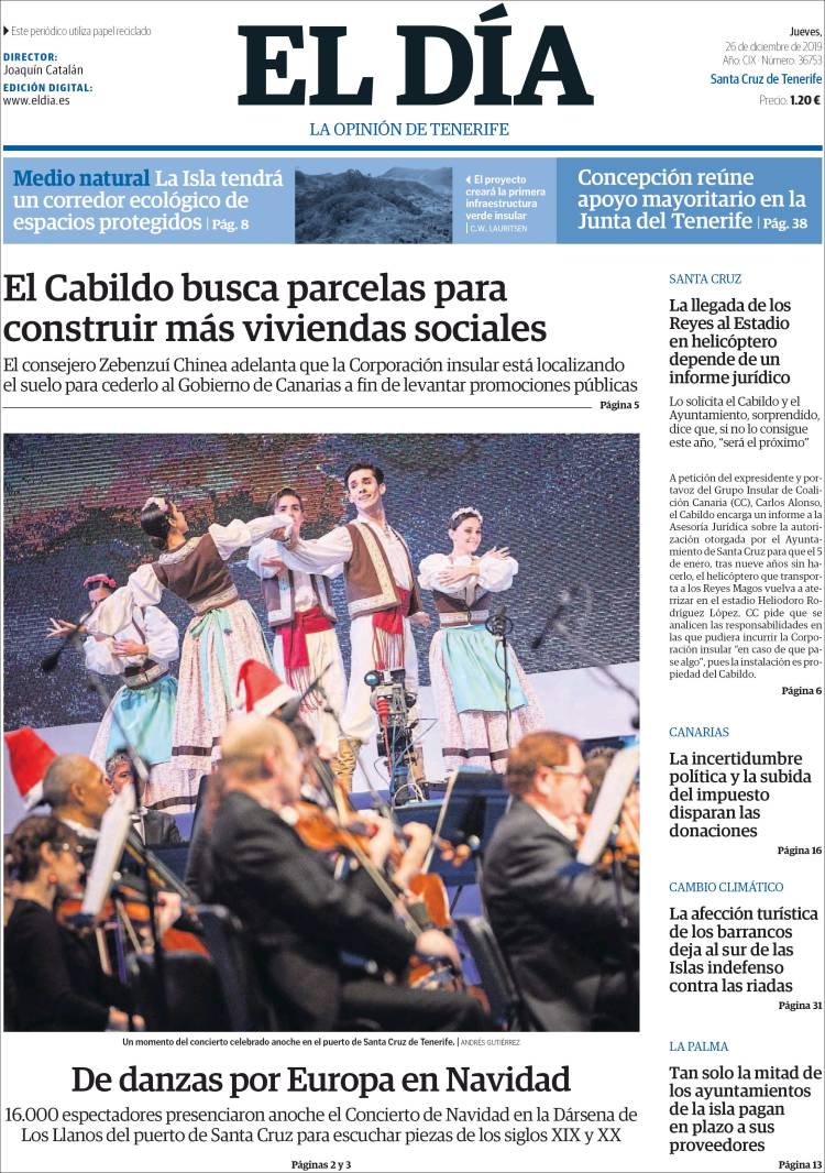 Portada de El Día (Espa&ntilde;a)