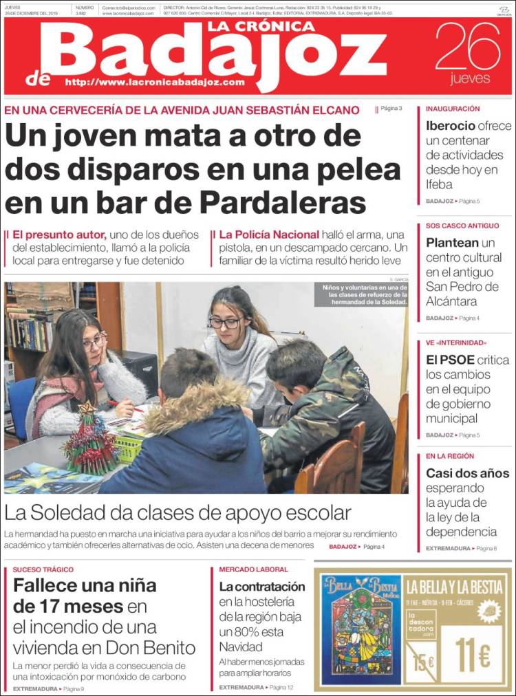 Portada de El Periódico de Extremadura (Espa&ntilde;a)