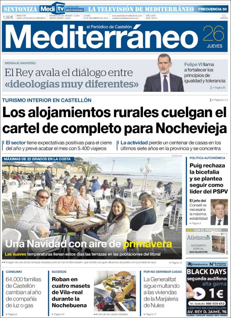 Portada de El Periódico Mediterraneo (Espa&ntilde;a)