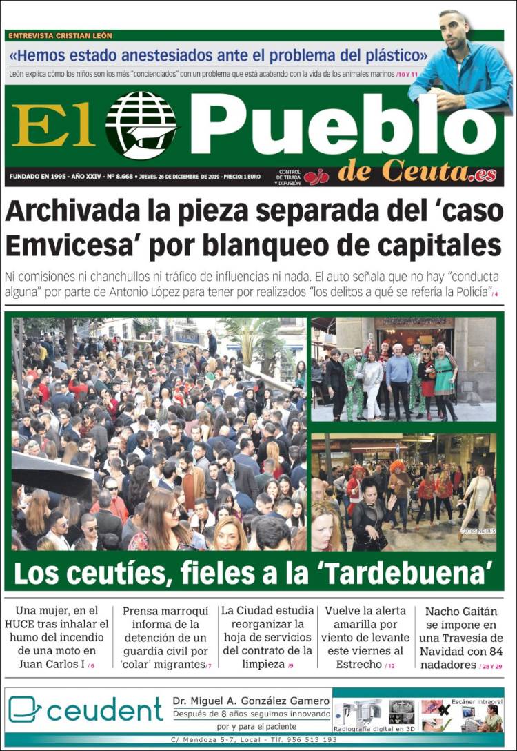 Portada de El Pueblo de Ceuta (Espa&ntilde;a)