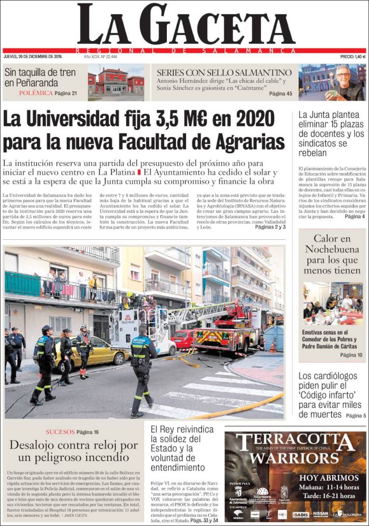 Portada de La Gaceta de Salamanca (Espa&ntilde;a)