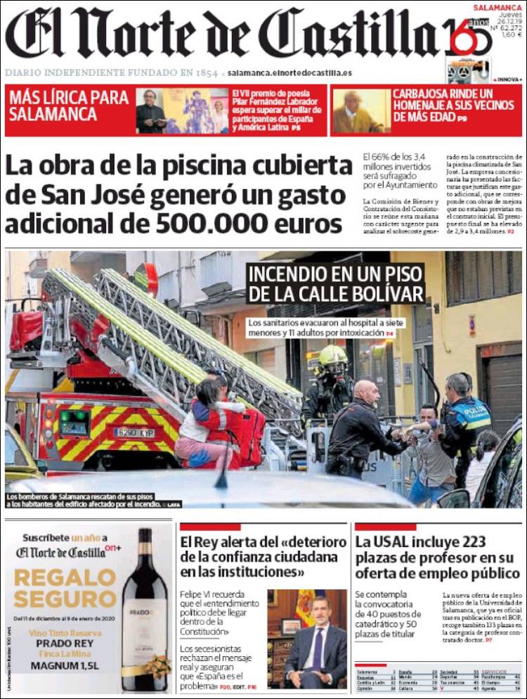 Portada de Norte de Castilla - Salamanca (Espa&ntilde;a)