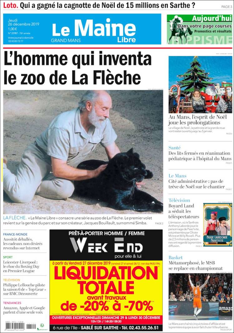 Portada de Le Maine Libre (Francia)