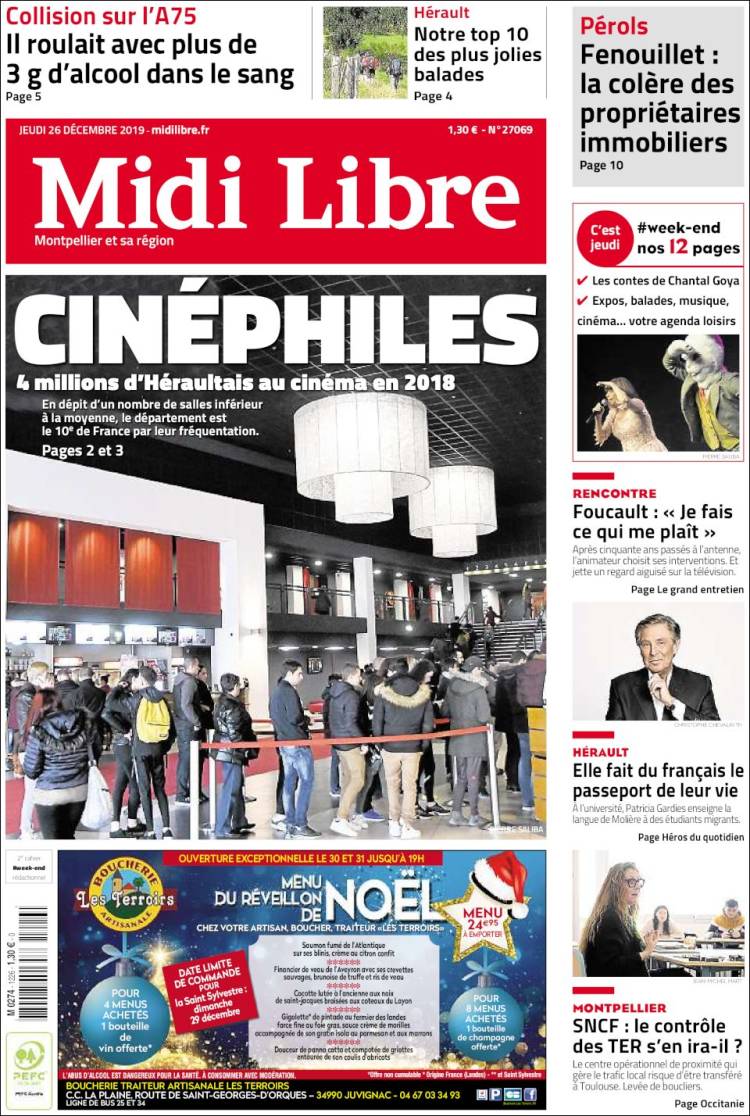 Portada de Midi Libre (Francia)