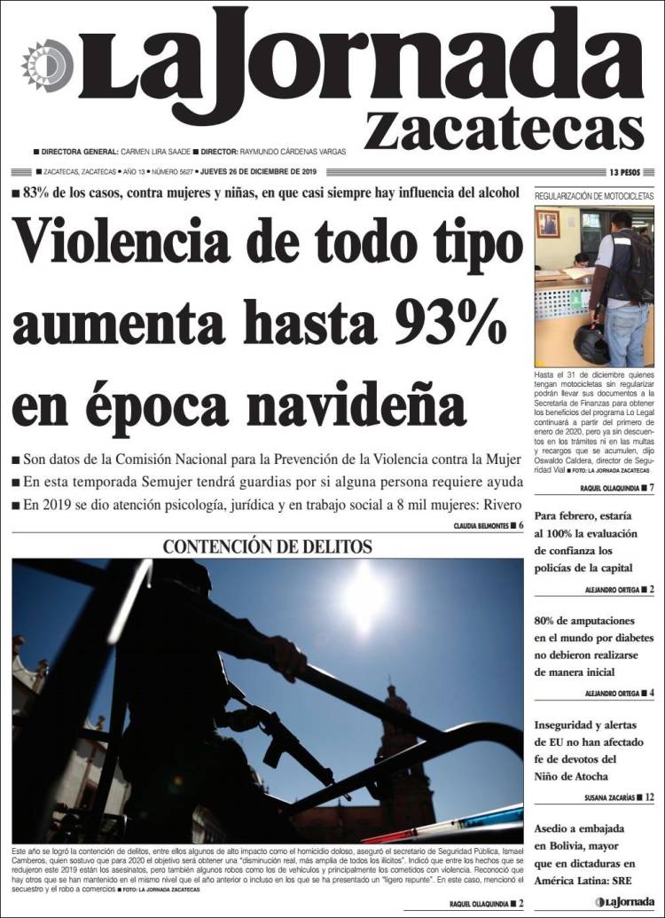 Portada de Jornada de Zacatecas (M&eacute;xico)