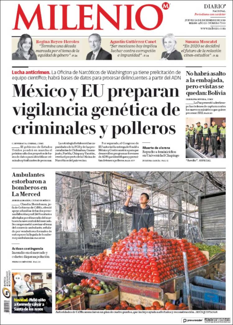 Portada de Milenio (México)