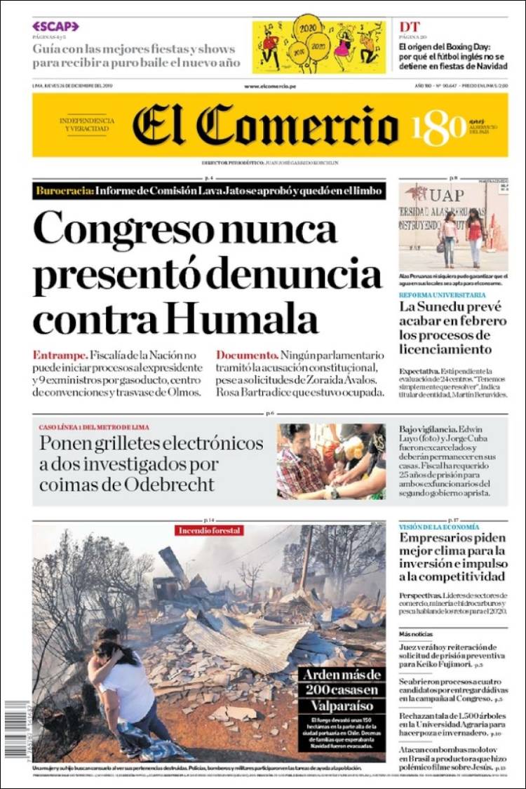 Portada de El Comercio (Perú)