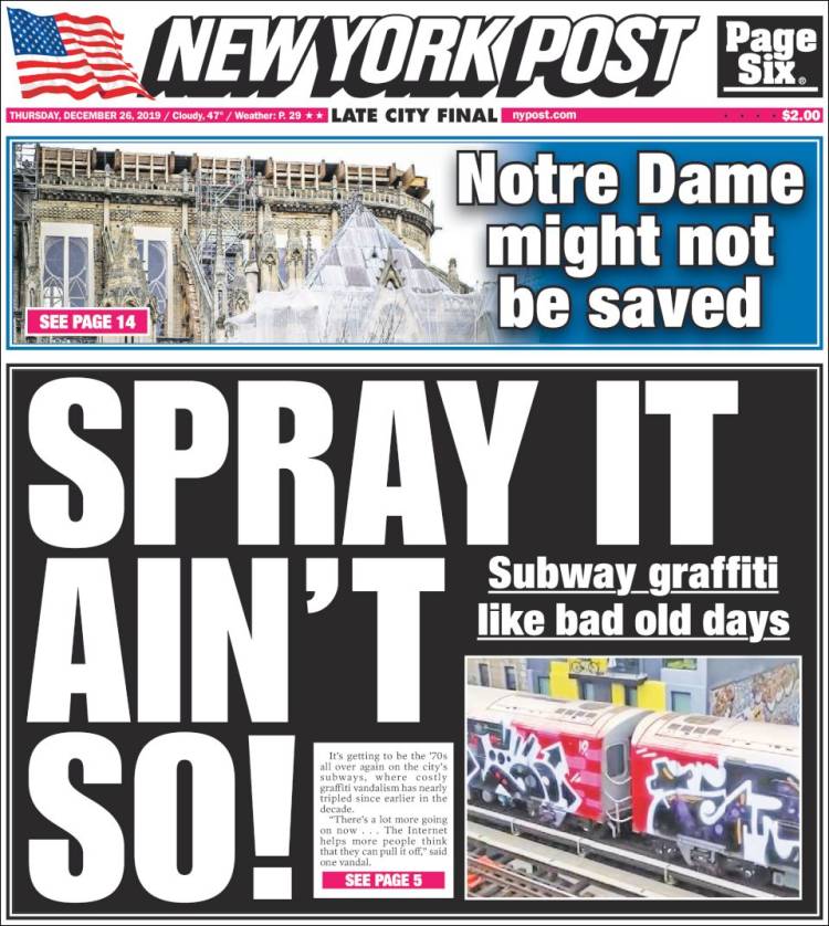 Portada de New York Post (USA)