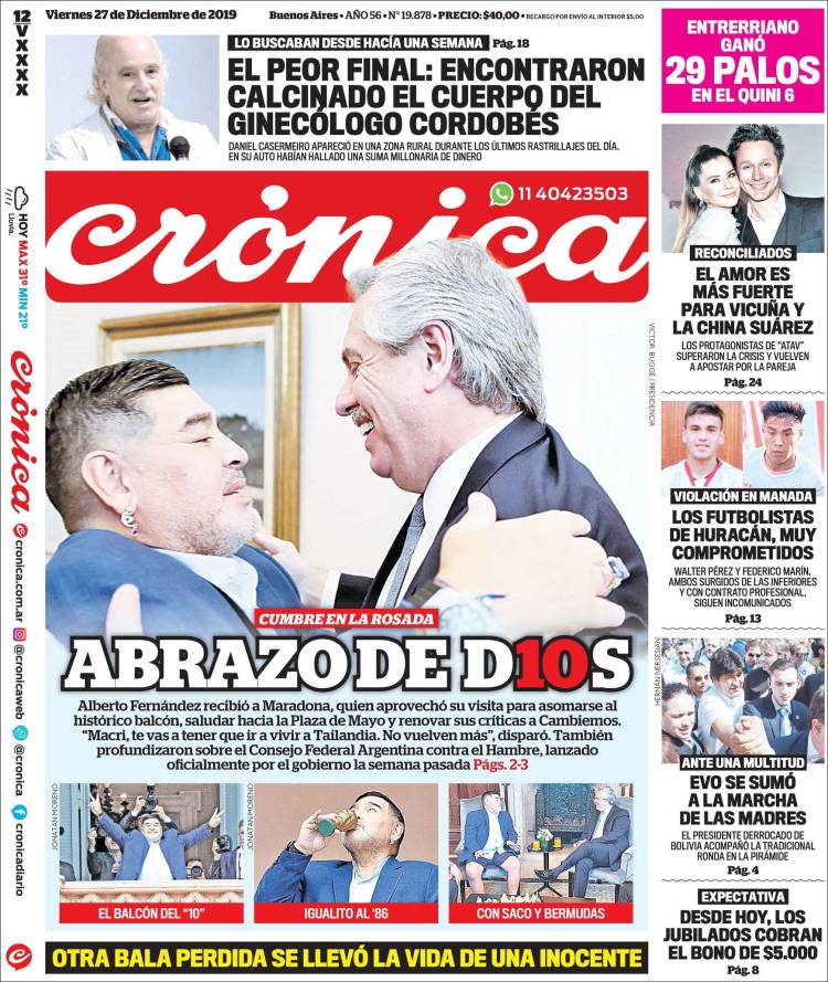Portada de Crónica (Argentina)