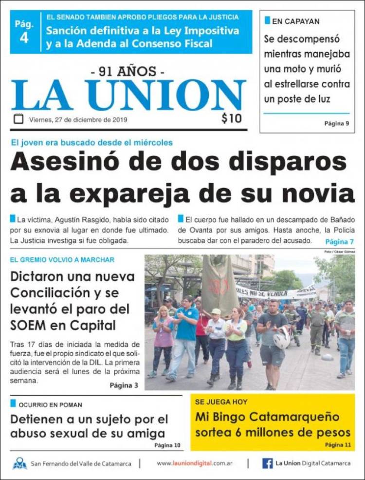 Portada de La Unión (Argentina)