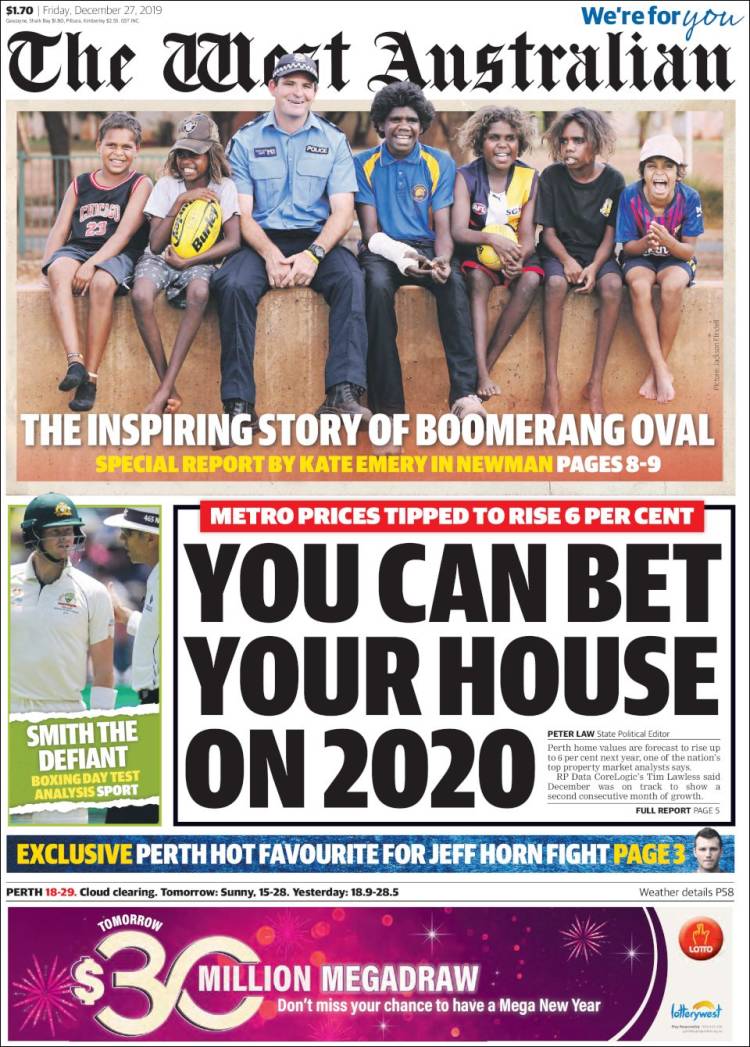 Portada de The West Australian (Australia)