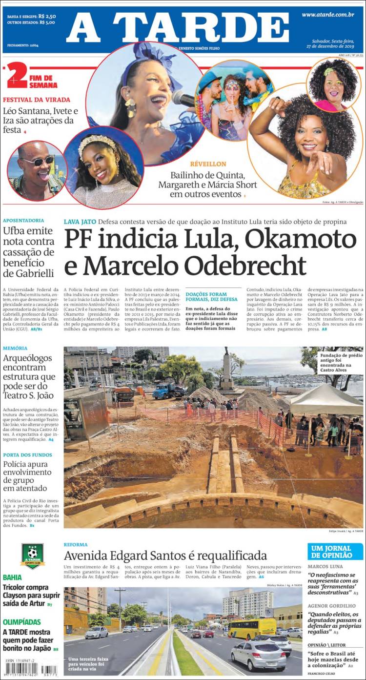 Portada de Diário A Tarde (Brasil)