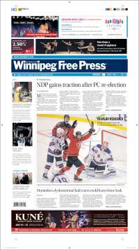 Portada de Winnipeg Free Press (Canadá)