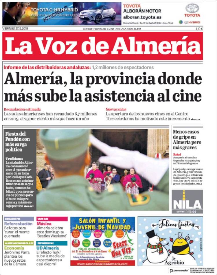 Portada de La Voz de Almería (España)