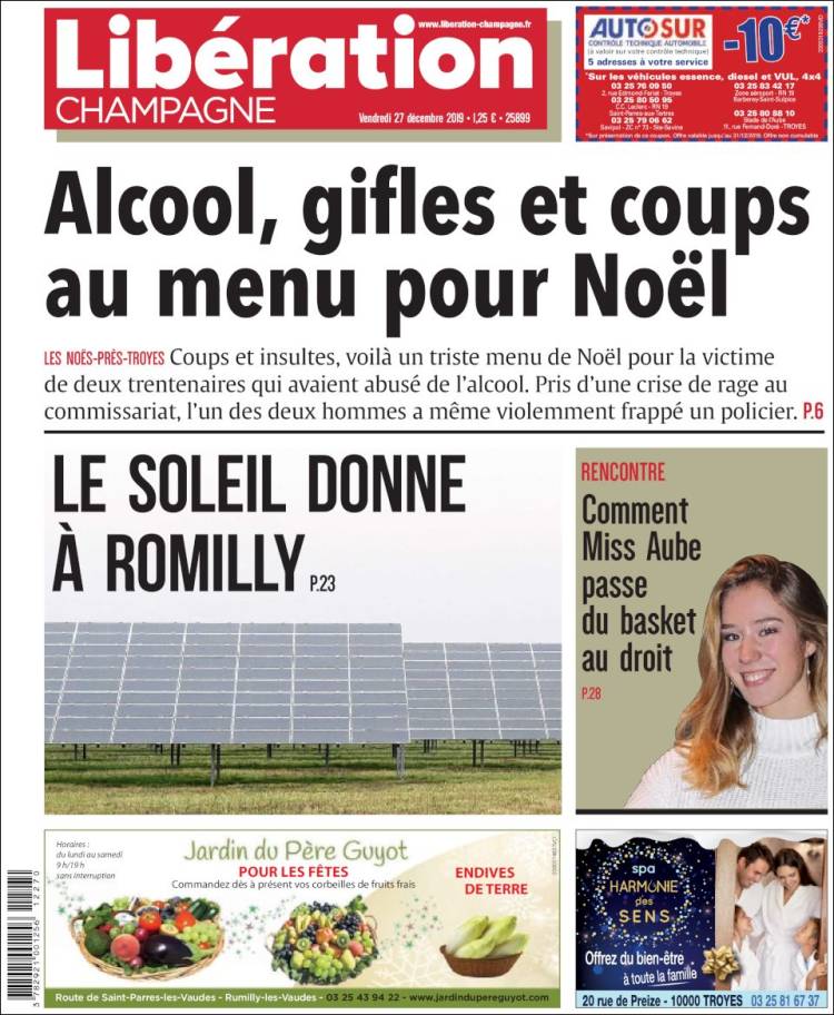 Portada de Libération Champagne (Francia)