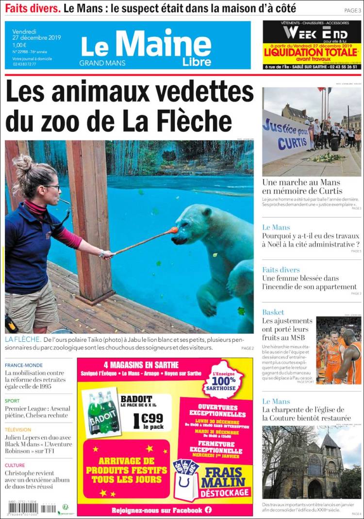 Portada de Le Maine Libre (Francia)