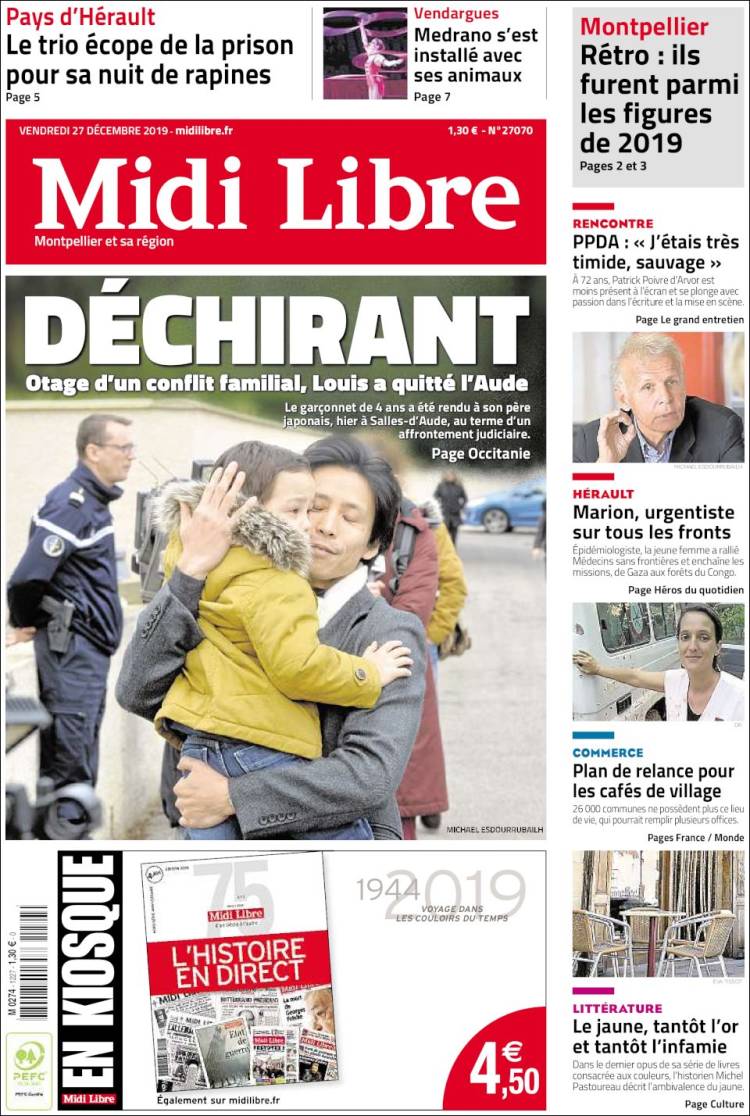 Portada de Midi Libre (Francia)