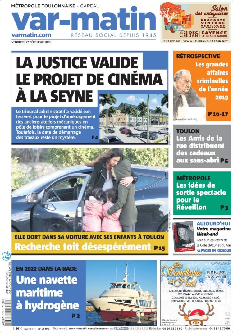 Portada de Nice-Matin (Francia)