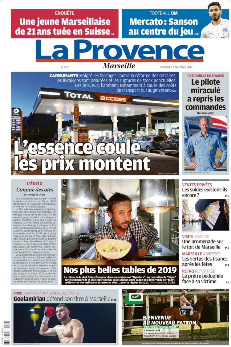 Portada de La Provence (Francia)
