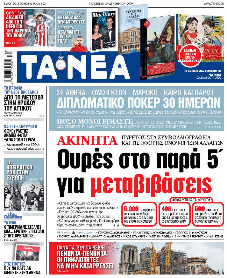 Portada de Ta Nea (Grecia)