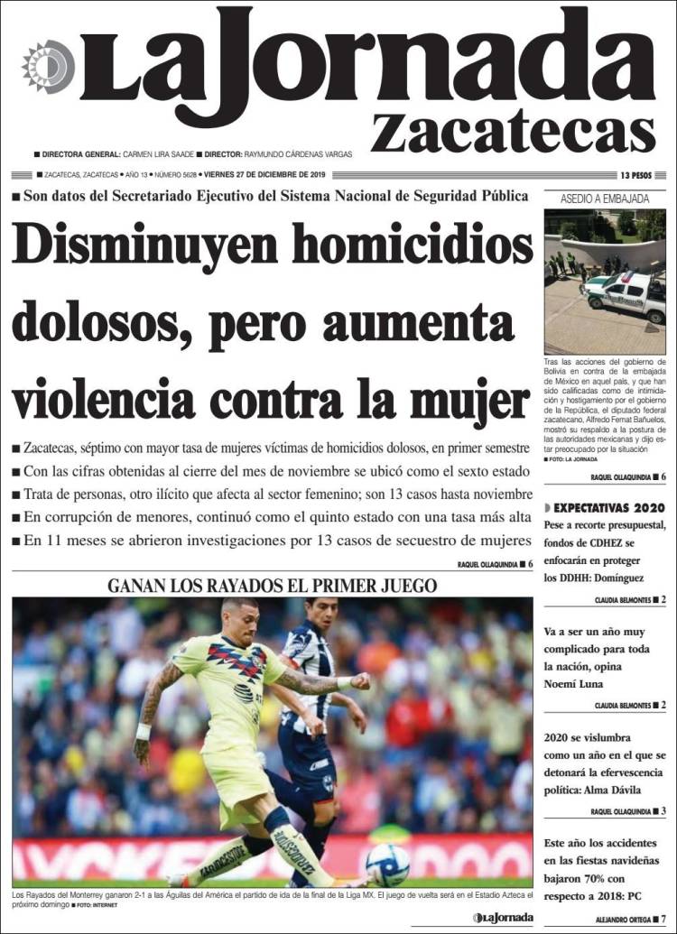 Portada de Jornada de Zacatecas (México)